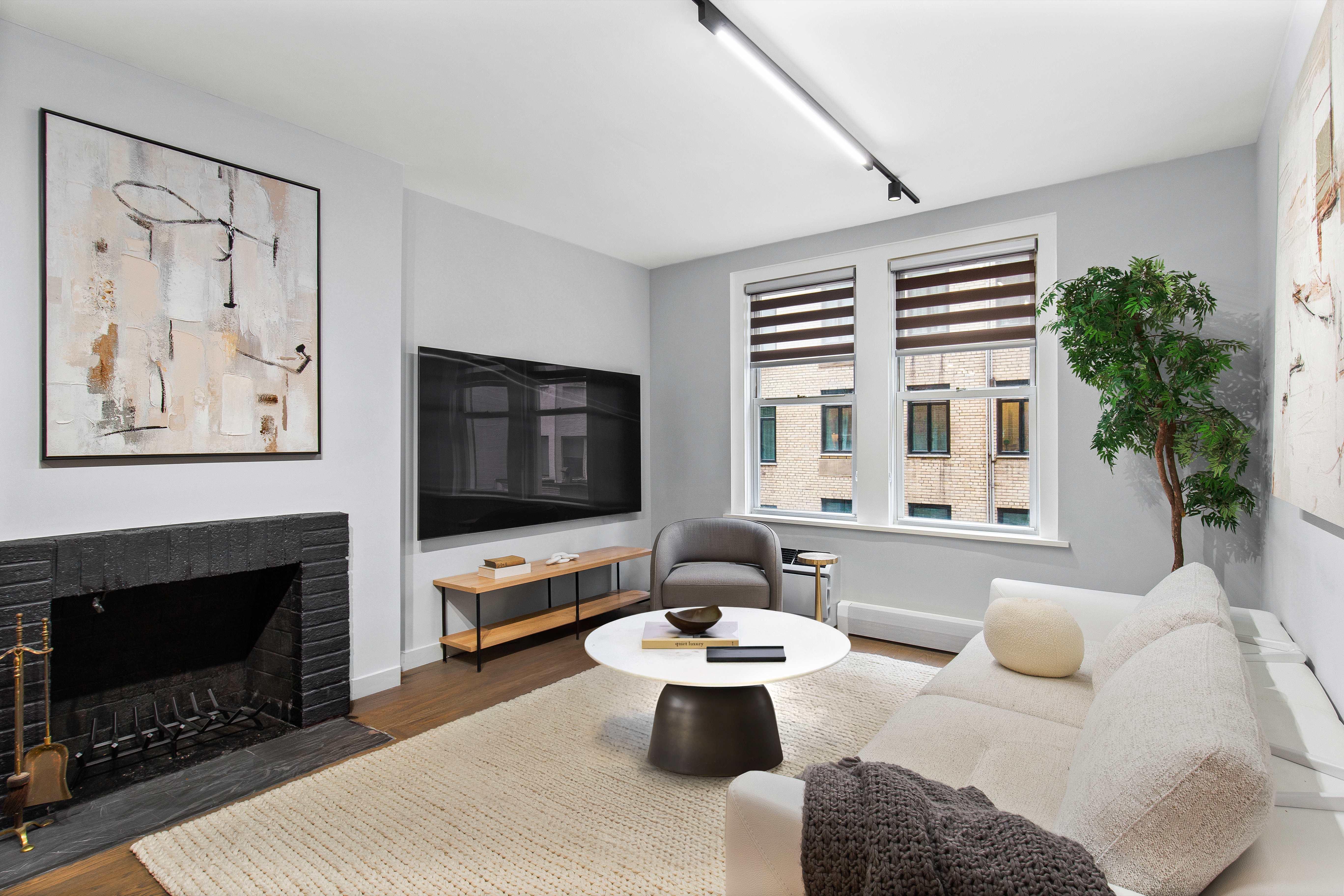 Living room — fireplace